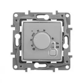 Термостат Legrand 672430 Etika - с внешним датчиком, для тёплых полов, алюминий