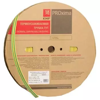 Термоусаживаемая трубка EKF tut-4-yg ТУТ нг 4/2 жел-зел рулон