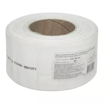 Термоусаживаемая трубка EKF tut-60-w ТУТ нг 60/30 белая рулон