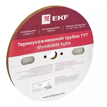 Термоусаживаемая трубка EKF tut-8-tr ТУТ 8/4 прозрачная рулон