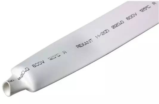 Термоусаживаемая трубка Rexant 22-0001 ТУТ нг 20,0/10,0мм, белая (упак. 10 шт. по 1м)