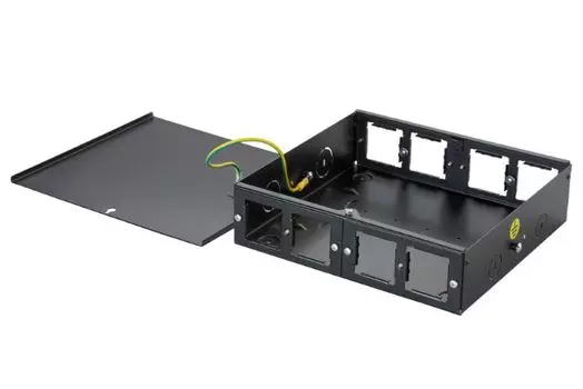 Точка консолидации Eurolan 27P-00-33BL 4 планки французский стандарт (2 модуля 45 45 мм), черный