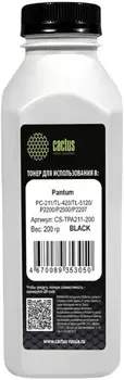 Тонер Cactus CS-TPA211-200 черный флакон 200гр. для принтера Pantum PC-211/TL-420/TL-5120/P2200/P2500/P2207