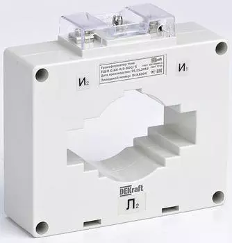 Трансформатор DEKraft 50151DEK тока ТШП-0,66 0,5 1000/5 10ВА, диаметр 80мм