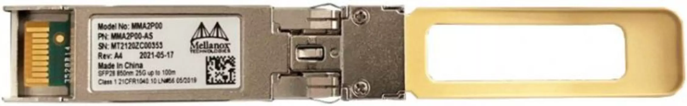 Трансивер MELLANOX TECHNOLOGIES MMA2P00-AS 25Gb/s Optical module, SFP28, LC, 850nm, up to 100m