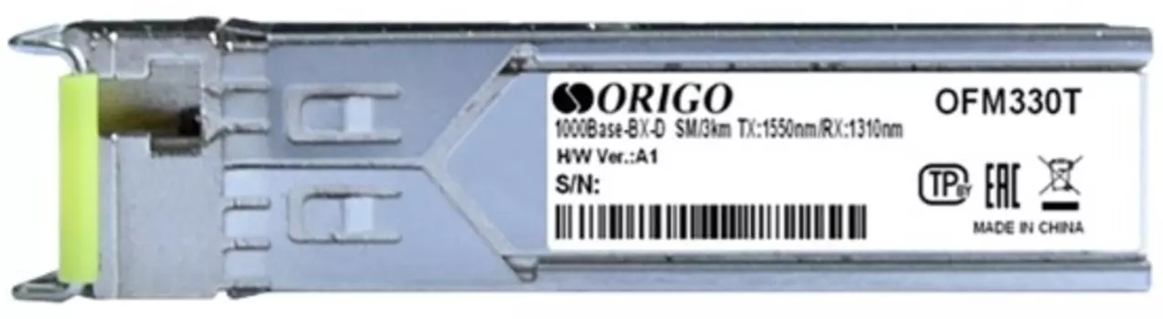 Трансивер ORIGO OFM330T/3KM/A1A WDM SFP-трансивер, 1000Base-BX-D (LC), TX: 1550нм, RX: 1310нм, одномод, до 3км