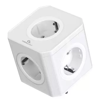 Тройник Cablexpert CUBE-5-16-W Tower 5р, 16А, заземл, белый, коробка