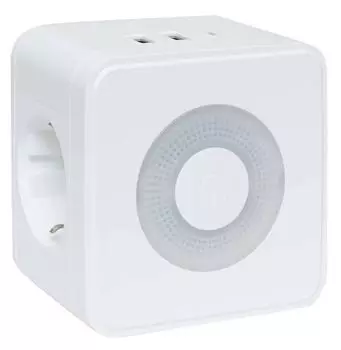 Тройник EKF UBA-CUB-T2-TC "Куб" 2 гнезда 2USB 2,4А+Type C + Ночник