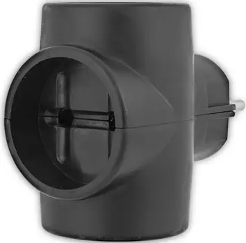 Тройник Rexant 11-1076 электрический 10А б/з, черный