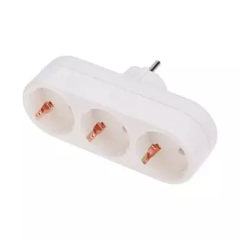 Тройник Rexant 11-1079 электрический линейный 16А с/з вертикальный, белый