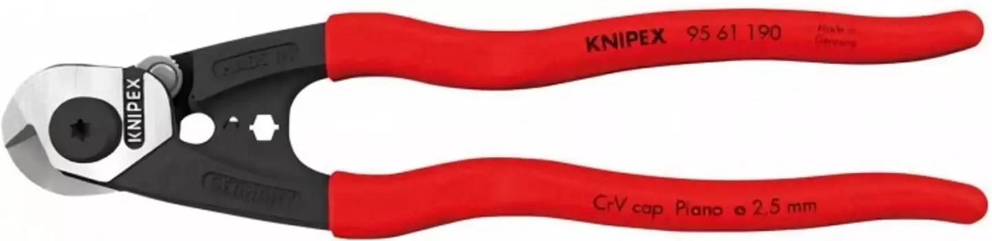 Тросорез Knipex KN-9561190 компактный L-190мм зоны для обжимки концевых гильз