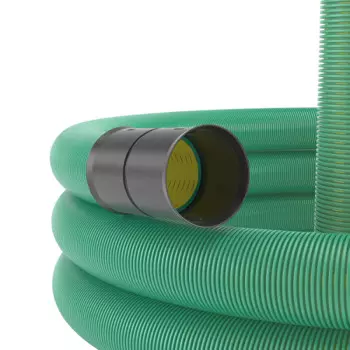Труба DKC 140920 гибкая двустенная дренажная д.200мм, класс SN6, перфорация 360 град., 35м, цвет зеленый