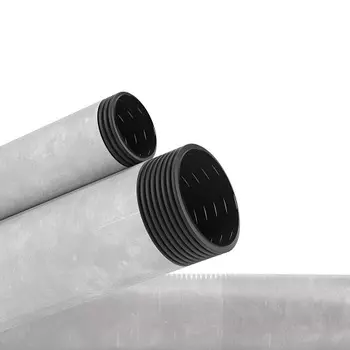 Труба DKC 141920A гибкая двустенная дренажная д.200мм с геофильтром, класс SN6, перфорация 360 град., 35м цвет черный