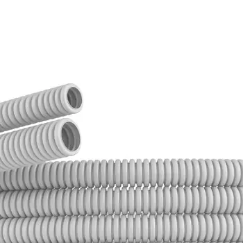 Труба гофрированная DKC 90532+ ПВХ d32мм, гибкая, сверхтяжёлая, без протяжки, цвет серый "Octopus" (уп.25м.)