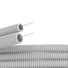 Труба гофрированная DKC 91525+ ПВХ d25мм, гибкая, сверхтяжёлая, с протяжкой, цвет серый "Octopus" (уп.50м.)