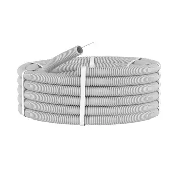 Труба гофрированная DKC 91940 ПВХ d40мм, гибкая, лёгкая, с протяжкой, цвет серый "Octopus" (уп.20м.)