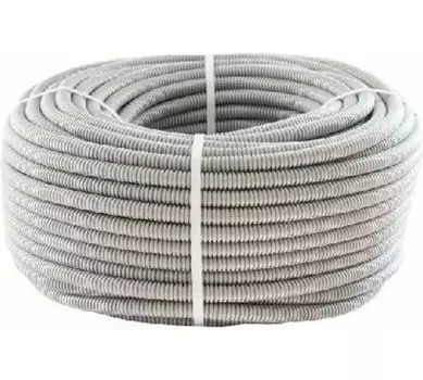 Труба гофрированная лёгкая Ecoplast 60116HFLS HFLS, с зондом, без галогена, низкое дымовыделение, цвет серый, диам.16мм (100м)