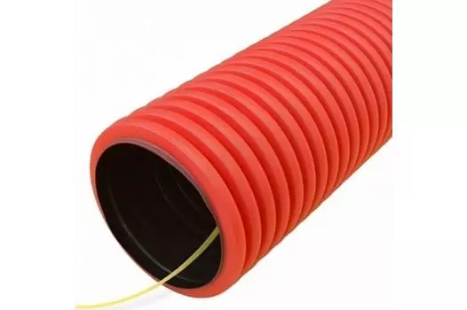 Труба гофрированная Промрукав PR15.0176 двустенная ПНД гибкая тип 750 (SN24) с/з красная д75 (50м)