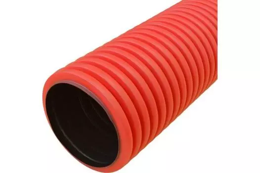 Труба гофрированная Промрукав PR15.0185 двустенная ПНД жесткая тип 450 (SN8) красная д160 6м (24м)