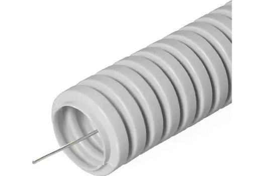Труба гофрированная Промрукав PR.031600 ПВХ серая с/з д16 (100м) Строитель