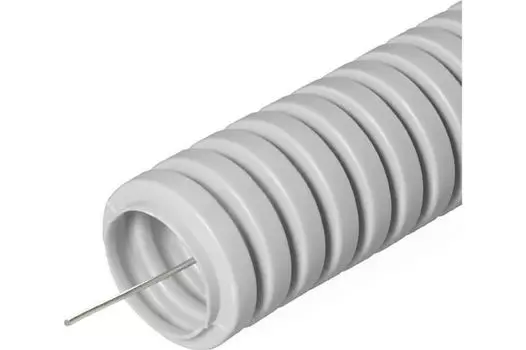 Труба гофрированная Промрукав PR.036315 ПВХ серая с/з д63 (15м) Строитель