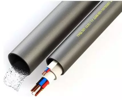 Труба Промрукав PR14.0102 гладкая ПНД 3-х метровая 25т черная (2,3мм) (120м)