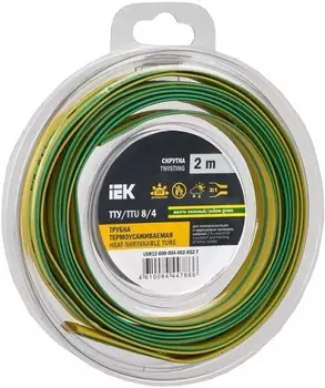 Трубка термоусадочная IEK UDR12-004-002-002-K52-T ТТУ нг-LS 4/2 жел-зел. (2м/упак)