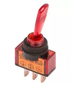 Тумблер Rexant 36-4370 12V 20А (3c) ON-OFF однополюсный с красной подсветкой (ASW-13D)