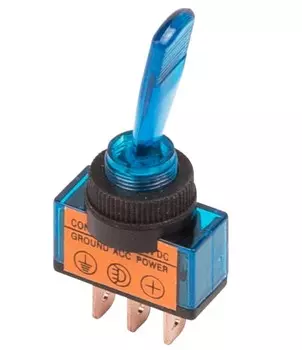 Тумблер Rexant 36-4371 12V 20А (3c) ON-OFF однополюсный с синей подсветкой (ASW-13D)
