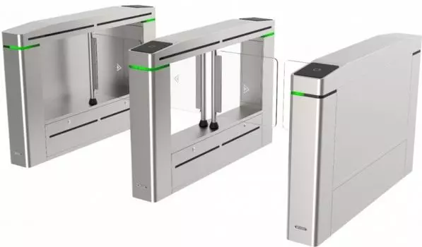 Турникет HIKVISION DS-K3B220LX-L/Dp65 с распашными створками (левая часть) 4 пар датчиков прохода; скорость прохода 20-60 чел/мин; ширина прохода 650