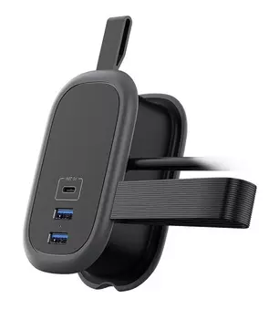 Удлинитель Cablexpert EXN-1-CU2-B-1.13 Exnovo mini 1р, 16А, 1xType-C PD, 20Вт, 2хUSB QC, 1.13м, ур.защ 1+, черный