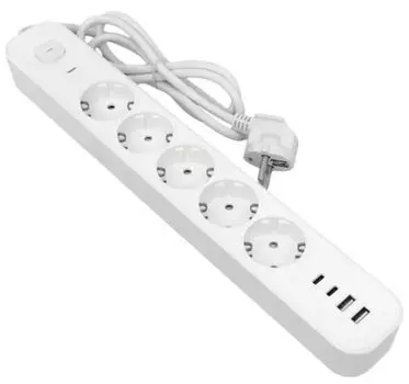 Удлинитель EKF UBA-LUX-503-TC LUX 5 гнезд 2USB 2,4А+2type-C 3 метра 1,5мм2
