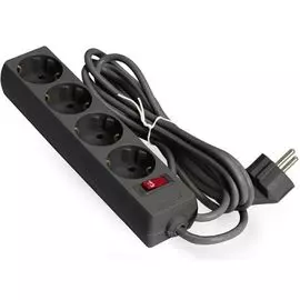 Удлинитель Exegate EC-4-1.8B EX279396RUS 4 евророзетки с заземлением, 1.8м, защита от перегрузки, выключатель с подсветкой, черный