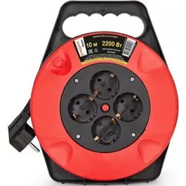 Удлинитель Exegate Master ECS-1-1B EX286336RUS на катушке (4 евророзетки с заземлением, 10м, защита от детей, защита от перегрузки)