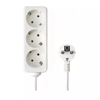 Удлинитель Гарнизон EL-NLB3-W-1.8 3р, 10А, 1.8м, с зазем., ур.защиты 0, белый, пакет