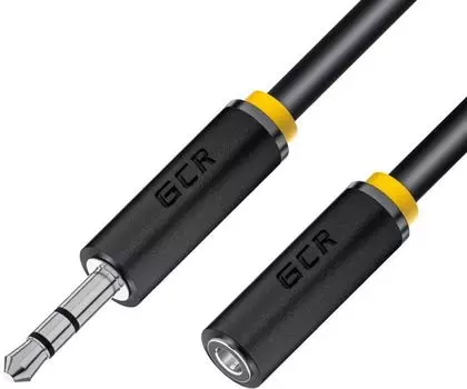 Удлинитель Greenconnect GCR-53994 аудио 10.0m jack 3,5mm/jack 3,5mm черный, желтая окантовка, ультра