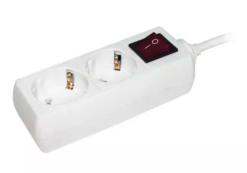 Удлинитель IEK WYP10-16-02-03-ZK-N 2х3м с заземл. 16А IP20 У02К 2P+PE 250В 3х1 с выкл.