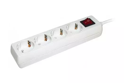 Удлинитель IEK WYP10-16-04-05-ZK-N 4х5м с заземл. 16А IP20 У04К 2P+PE 250В 3х1 с выкл.