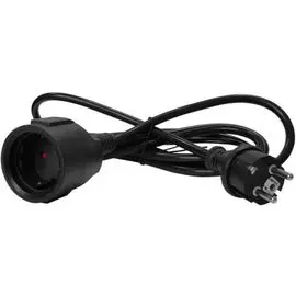 Удлинитель Lanmaster LAN-PPS/SH-3.0-BK вилка Schuko прямая - розетка Schuko, 3х1.5, 220В, 16А, черный, 3 метра