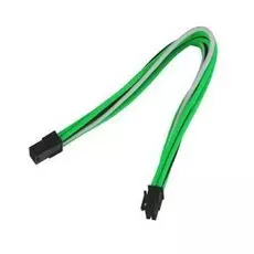 Удлинитель Nanoxia NX8PE3EGWS 8-pin PCI-E, 30см, индивидуальная оплетка, черный/зеленый/белый