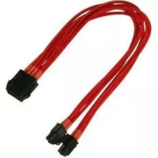 Удлинитель Nanoxia NX8PV3ER 8-pin EPS, 30см, индивидуальная оплетка, красный