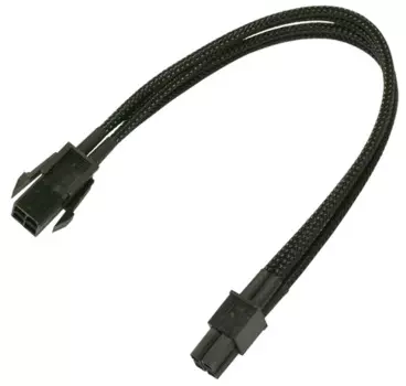 Удлинитель Nanoxia NXP4V3E 4-pin P4, 30см, индивидуальная оплетка, черный