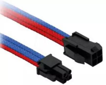 Удлинитель Nanoxia NXP4V3EBR 4-pin P4, 30см, индивидуальная оплетка, синий/красный