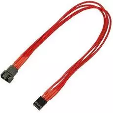 Удлинитель Nanoxia NXPWV3ER 4-pin PWM, 30см, индивидуальная оплетка, красный