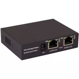 Удлинитель OSNOVO TR-IP1(800m) Fast Ethernet до 500м. 100 мбит/c - (500м), 10 мбит/c - (800м) 5. DC2.1х5мм, 2xRJ45(10/100 Base-T; SLAN). Встроенная гр