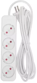 Удлинитель Rexant 13-4024 STANDARD 4 гнезда, 3м, 2х1,0мм2, б/з, белый