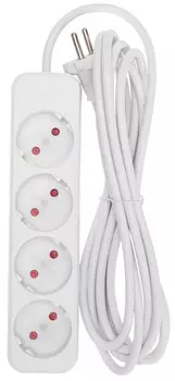 Удлинитель Rexant 13-4025 STANDARD 4 гнезда, 5м, 2х1,0мм2, б/з, белый