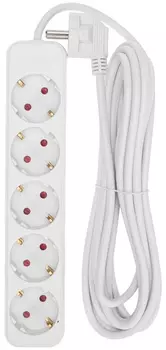 Удлинитель Rexant 13-4030 STANDARD 5 гнезд, 5м, 3х1,0мм2, с/з, белый