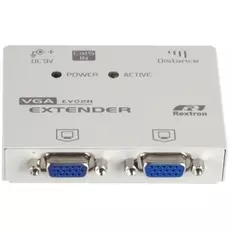 Удлинитель Rextron EV-02R VGA принимающий блок, 1 вход, 2 выхода, D-Sub, до 1280х1024, UTP Кат.5e до 150м