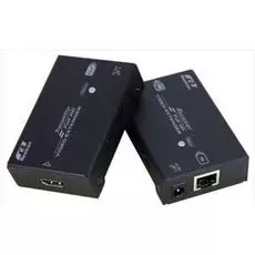 Удлинитель Rextron EVBM-M110 видеосигнала (до 1920x1080), комплект из 2 блоков. Передающий блок: 1 вход HDMI, 1 выход RJ45 LAN-порт (Кат.5e, до 100м).